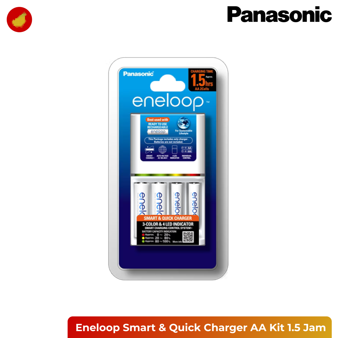 Panasonic Eneloop Smart & Quick Charger AA Kit (4 Pcs)