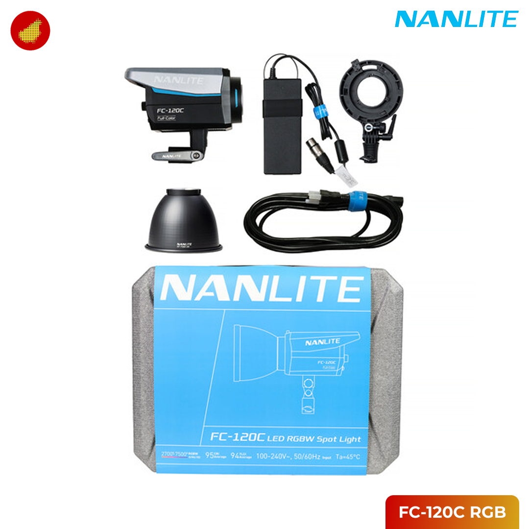 Nanlite FC-120 LED Video Light Handheld Spotlight Bi-color / RGB