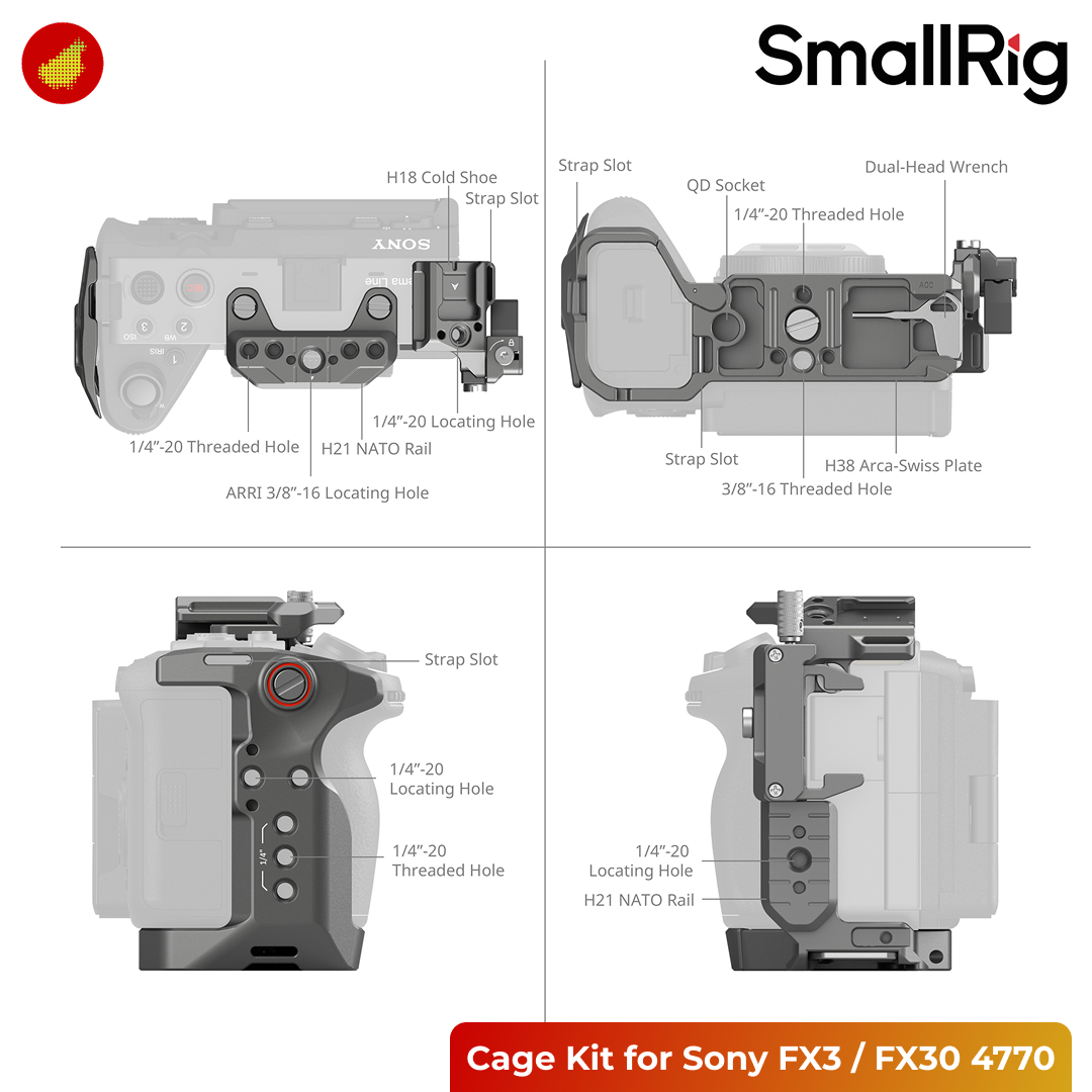 SmallRig HawkLock Quick Release Cage Kit for Sony FX3 / FX30 - 4770