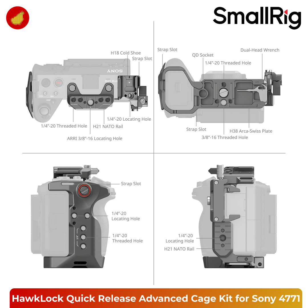 SmallRig HawkLock Quick Release Advanced Cage Kit for Sony FX3/FX30