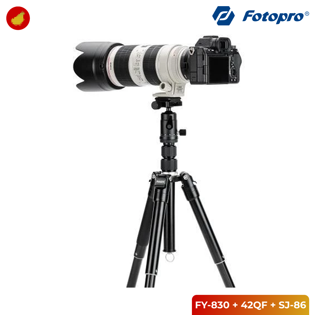 Fotopro FY-830 Tripod with FPH-42Q Ball Head and SJ-86 Smartphone Holder