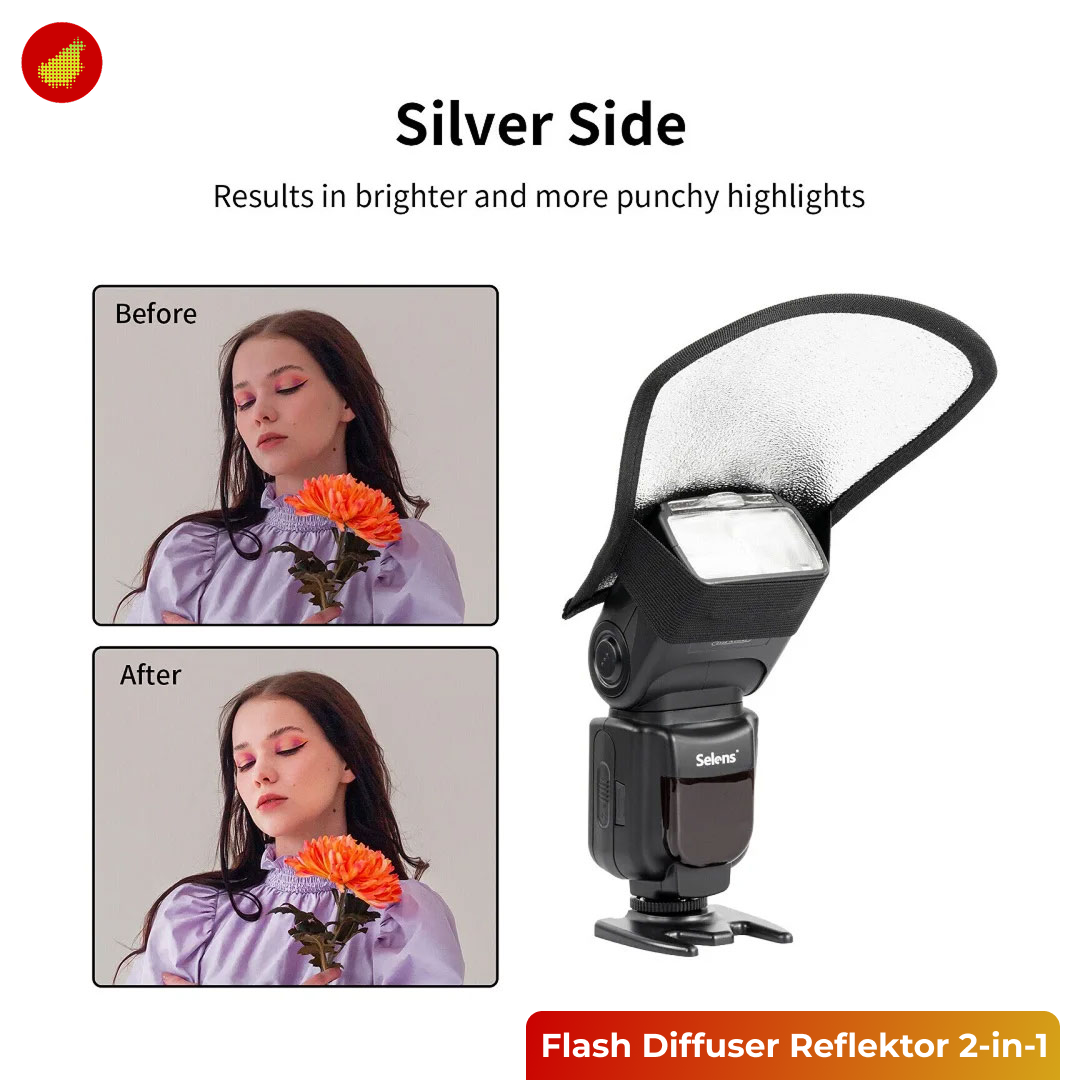SUNNYLIFE 2-in-1 Camera Flash Diffuser Reflektor and Lamp Cover
