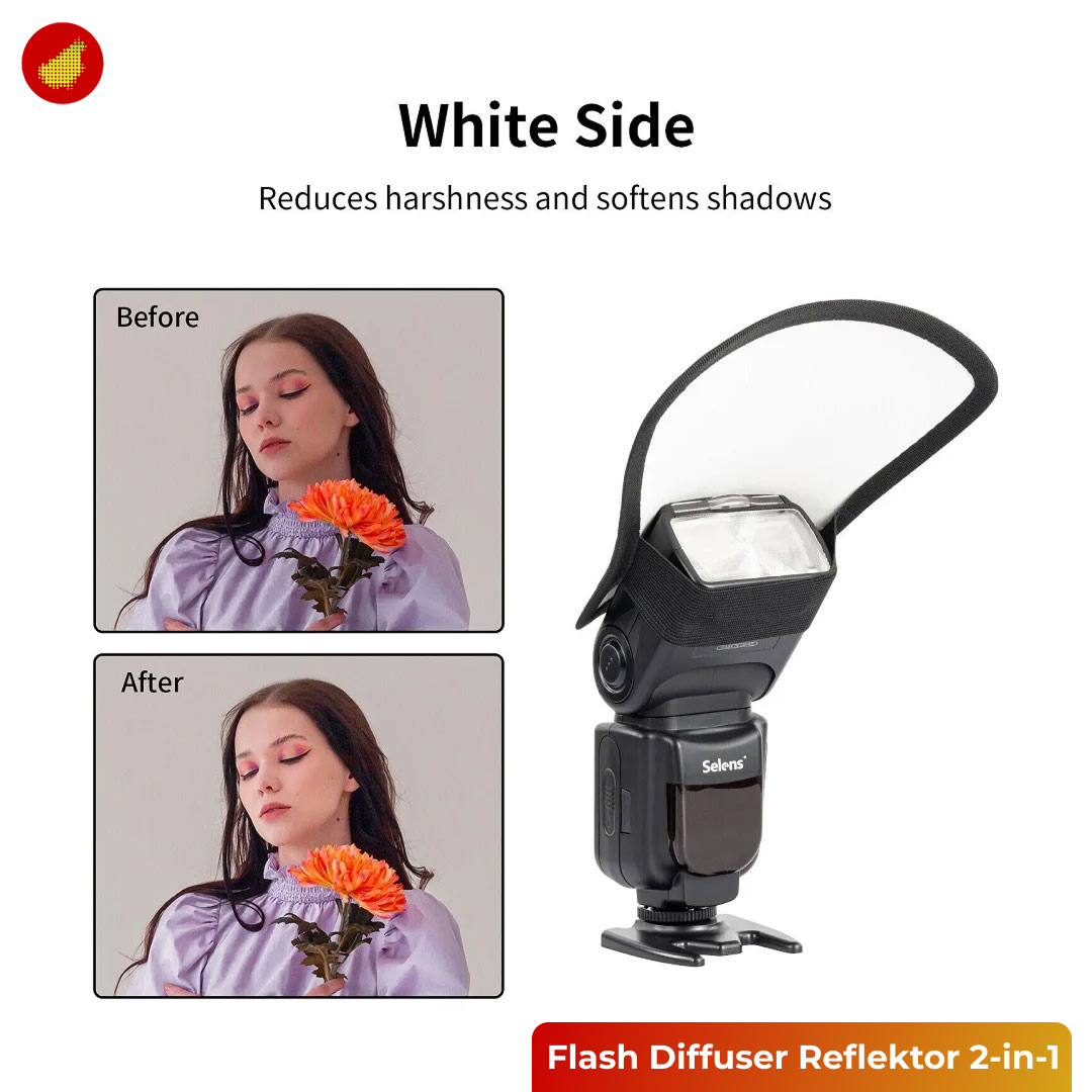 SUNNYLIFE 2-in-1 Camera Flash Diffuser Reflektor and Lamp Cover