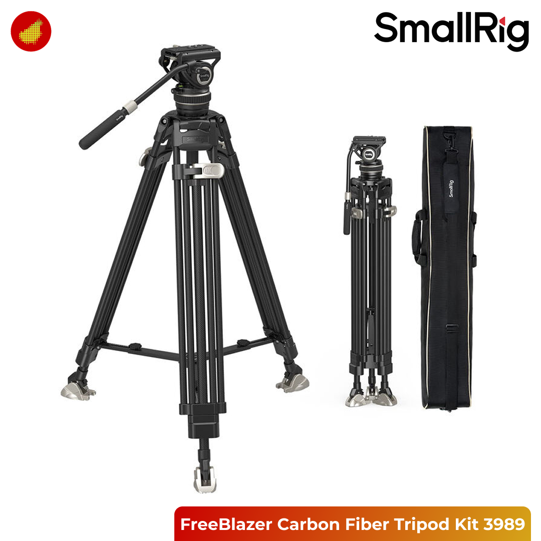 SmallRig FreeBlazer Carbon Fiber Tripod Kit with Fluid Head for Video - 3989