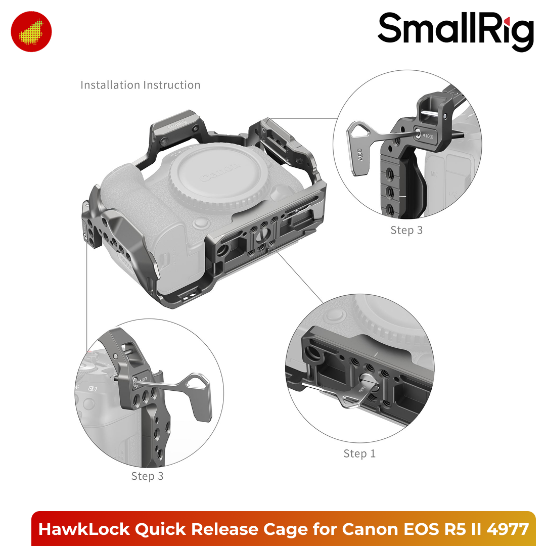 SmallRig HawkLock Quick Release Cage for Canon EOS R5 Mark II
