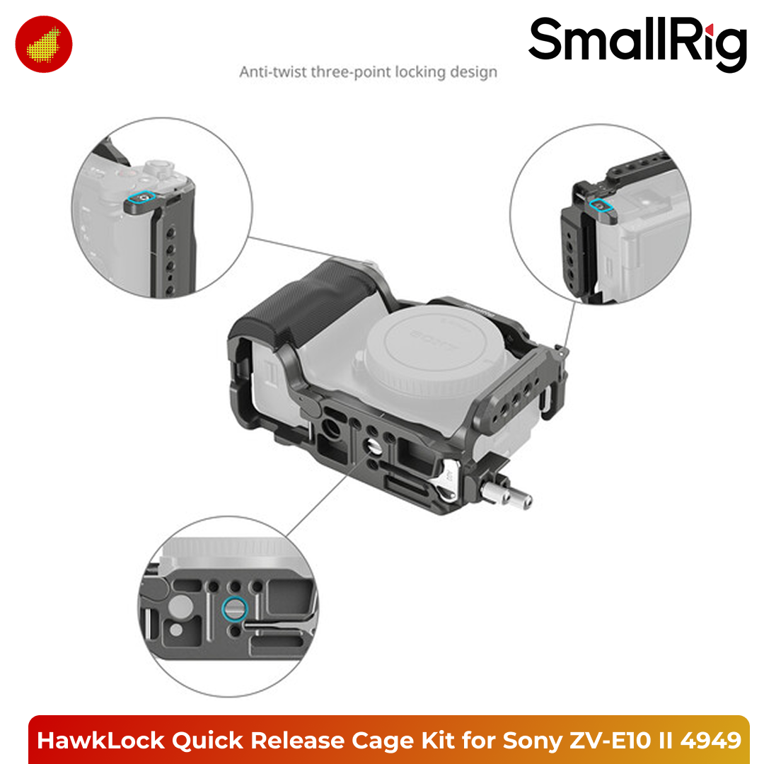 SmallRig HawkLock Quick Release Cage Kit for Sony ZV-E10 II