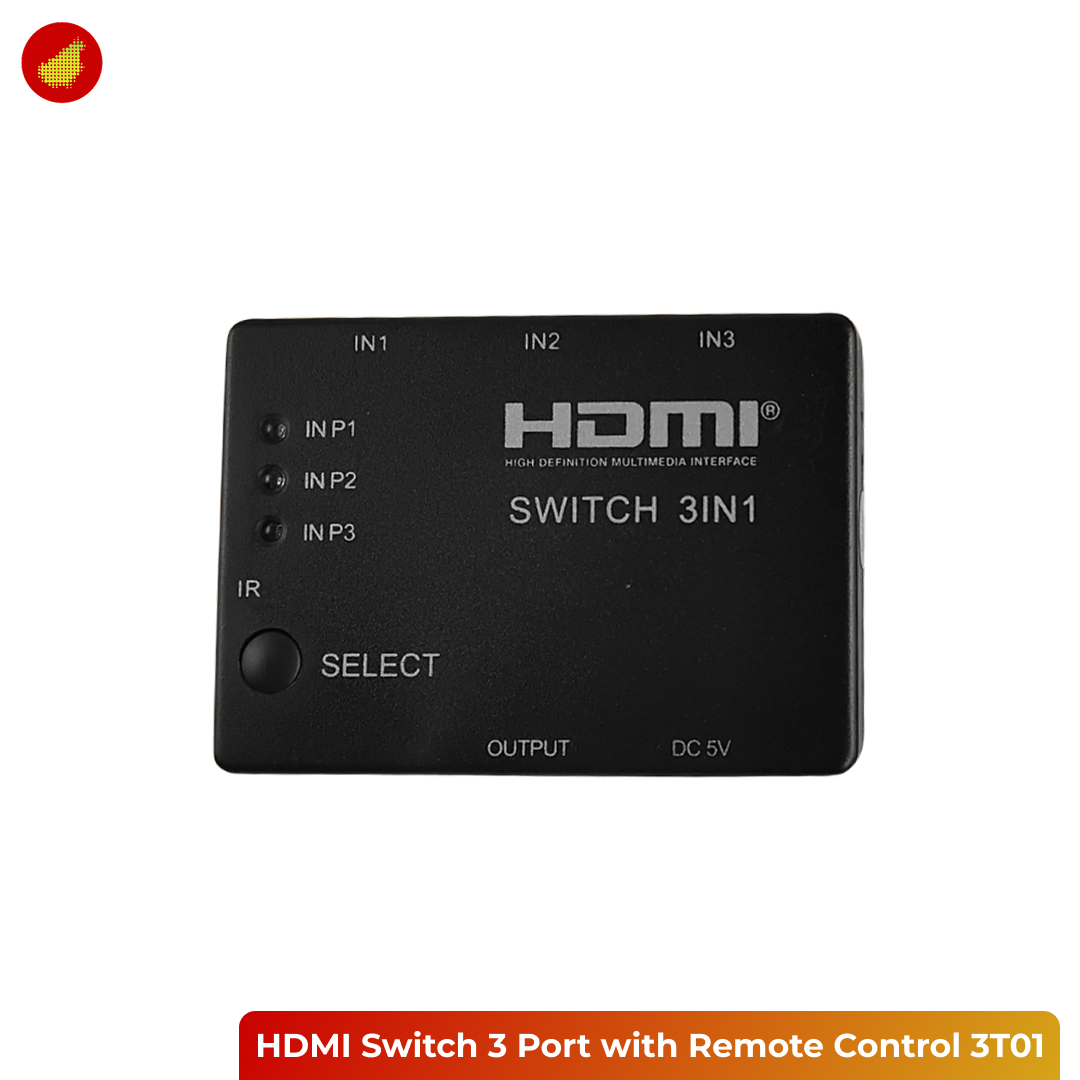 Perlinta HDMI Switch 3 Port with Remote Control