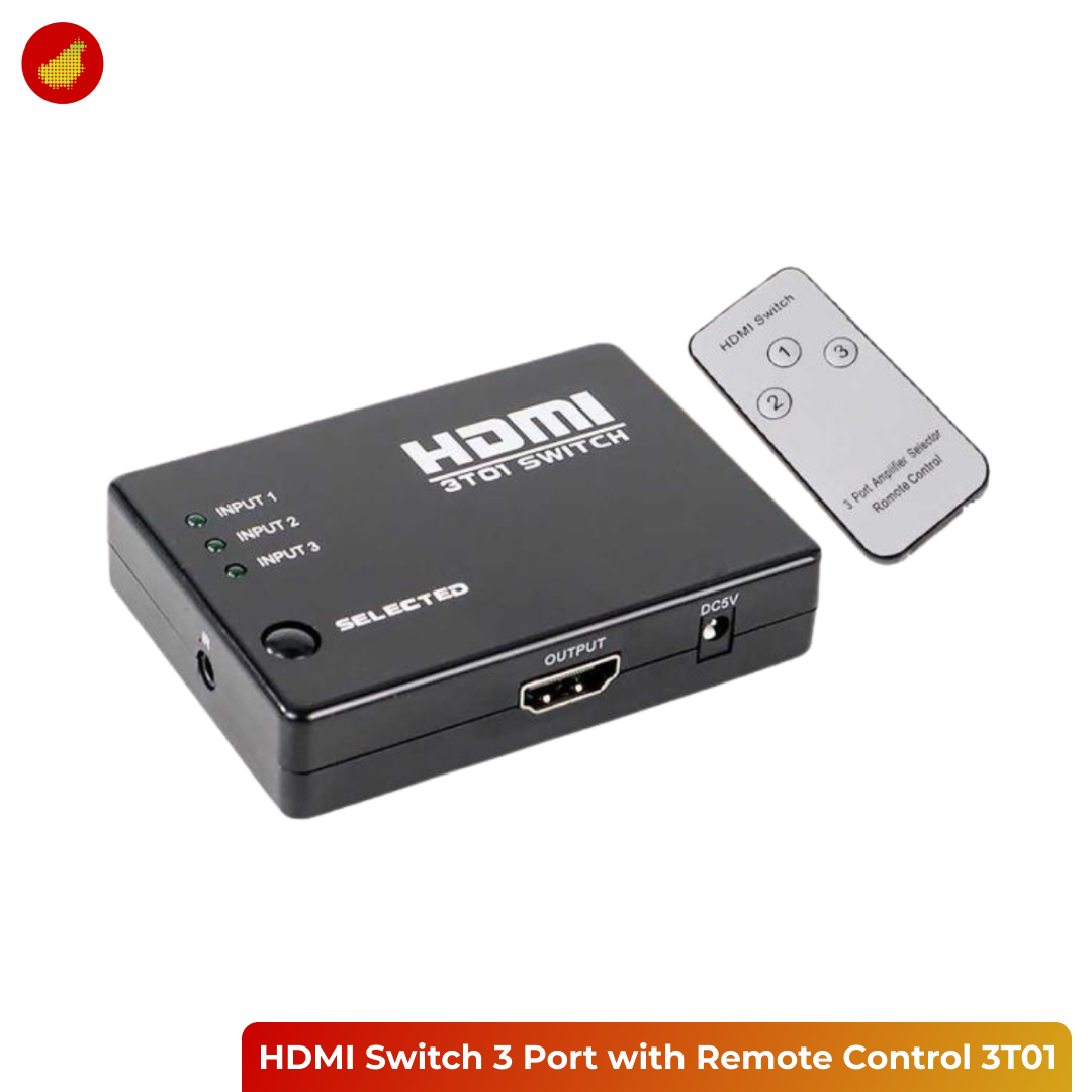 Perlinta HDMI Switch 3 Port with Remote Control