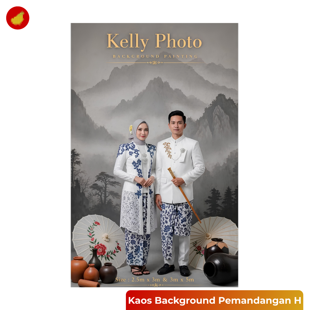 Kaos Background Studio Foto Pemandangan for Indoor Photo Studio