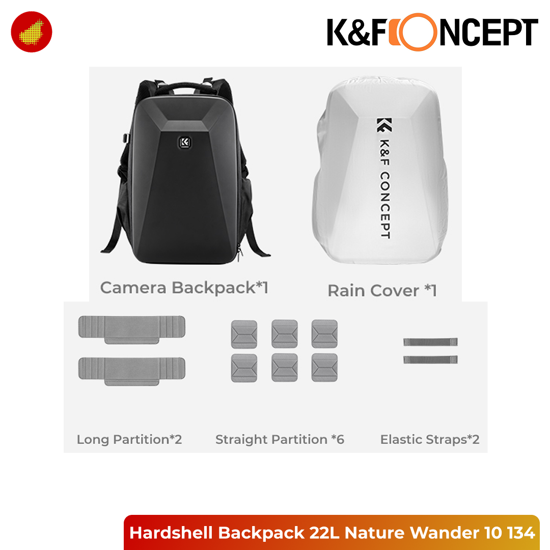 K&F Concept Hardshell Camera Backpack 22L Nature Wander 10 for Photographers - KF13.134