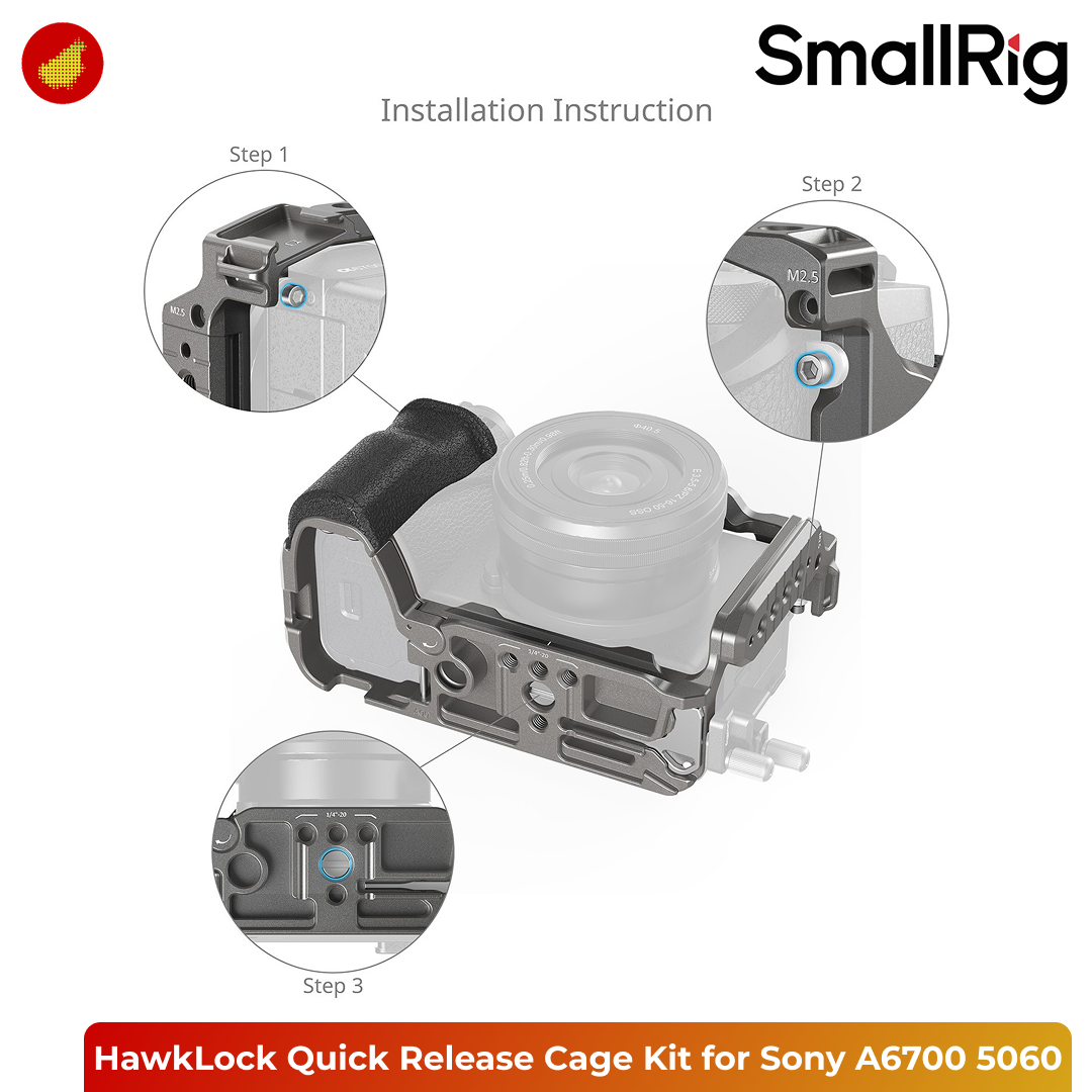 SmallRig HawkLock Quick Release Cage Kit for Sony Alpha 6700