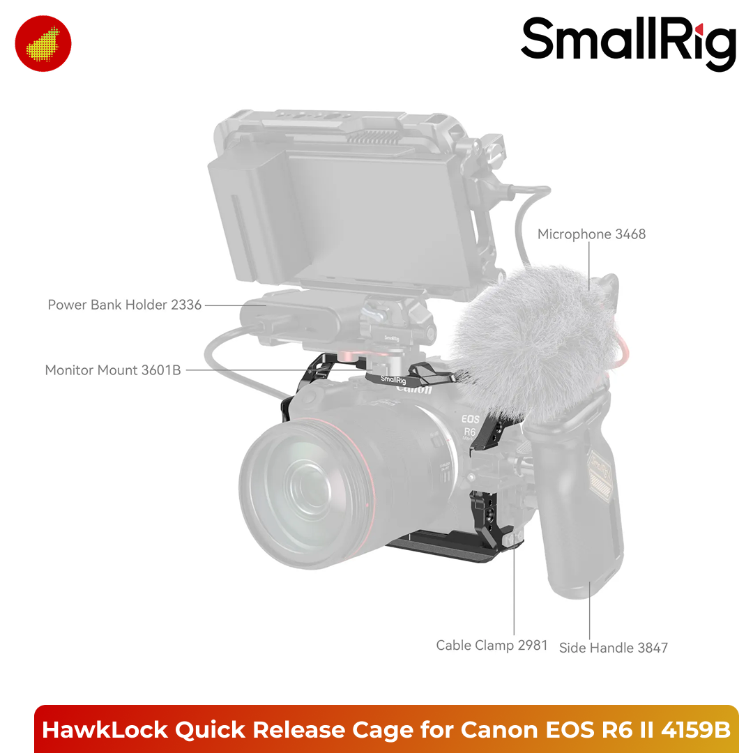 SmallRig HawkLock Quick Release Cage for Canon EOS R6 Mark II