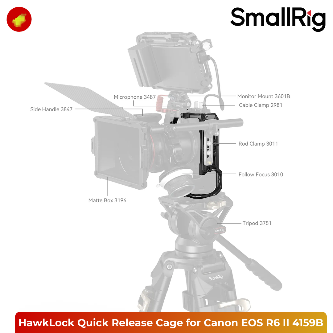 SmallRig HawkLock Quick Release Cage for Canon EOS R6 Mark II