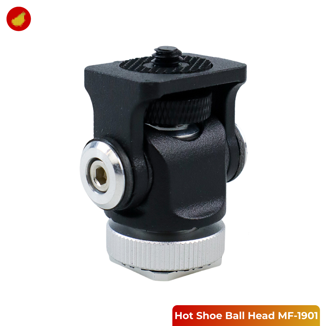 Minifocus Hot Shoe Ball Head Lamp Flash Camera for Tripod 1/4 Inch - MF-1901