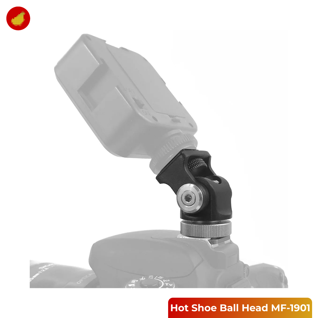 Minifocus Hot Shoe Ball Head Lamp Flash Camera for Tripod 1/4 Inch - MF-1901