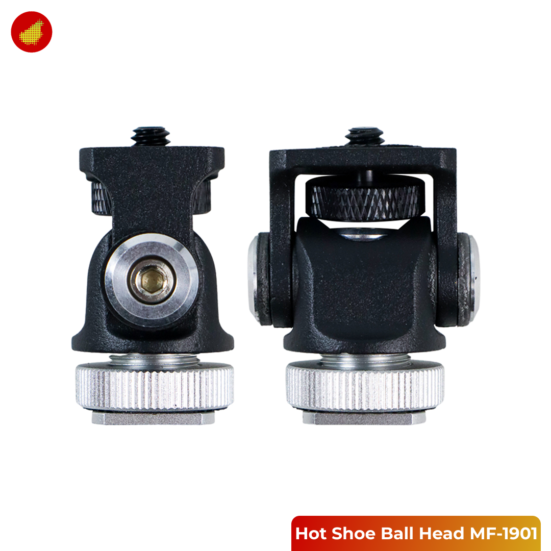 Minifocus Hot Shoe Ball Head Lamp Flash Camera for Tripod 1/4 Inch - MF-1901