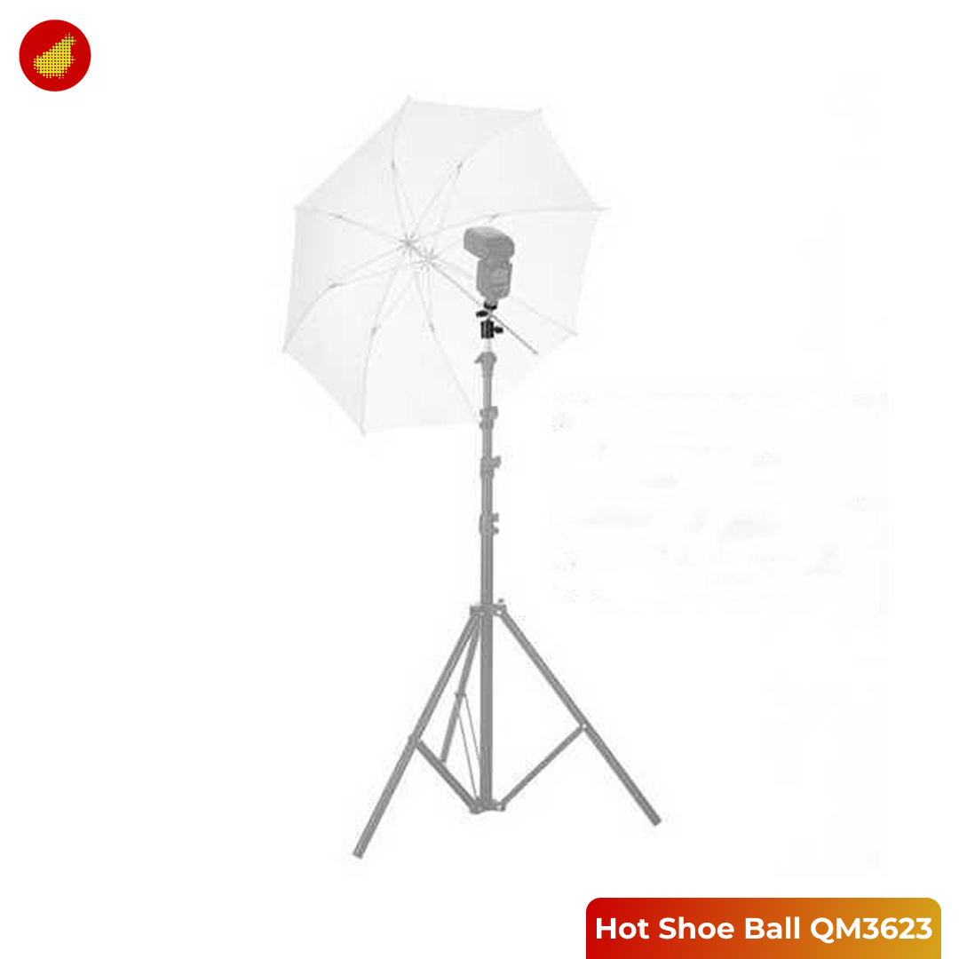 BINYEAE Hot Shoe Ball Camera Flash Mount for Studio Tripod Type D - QM3623