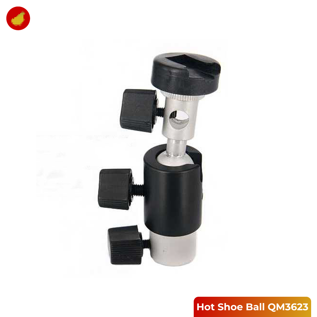 BINYEAE Hot Shoe Ball Camera Flash Mount for Studio Tripod Type D - QM3623