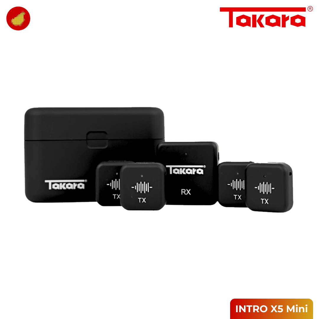 Takara INTRO X5 Mini Digital Wireless Microphone with Charging Case - 4 TX / 2 TX
