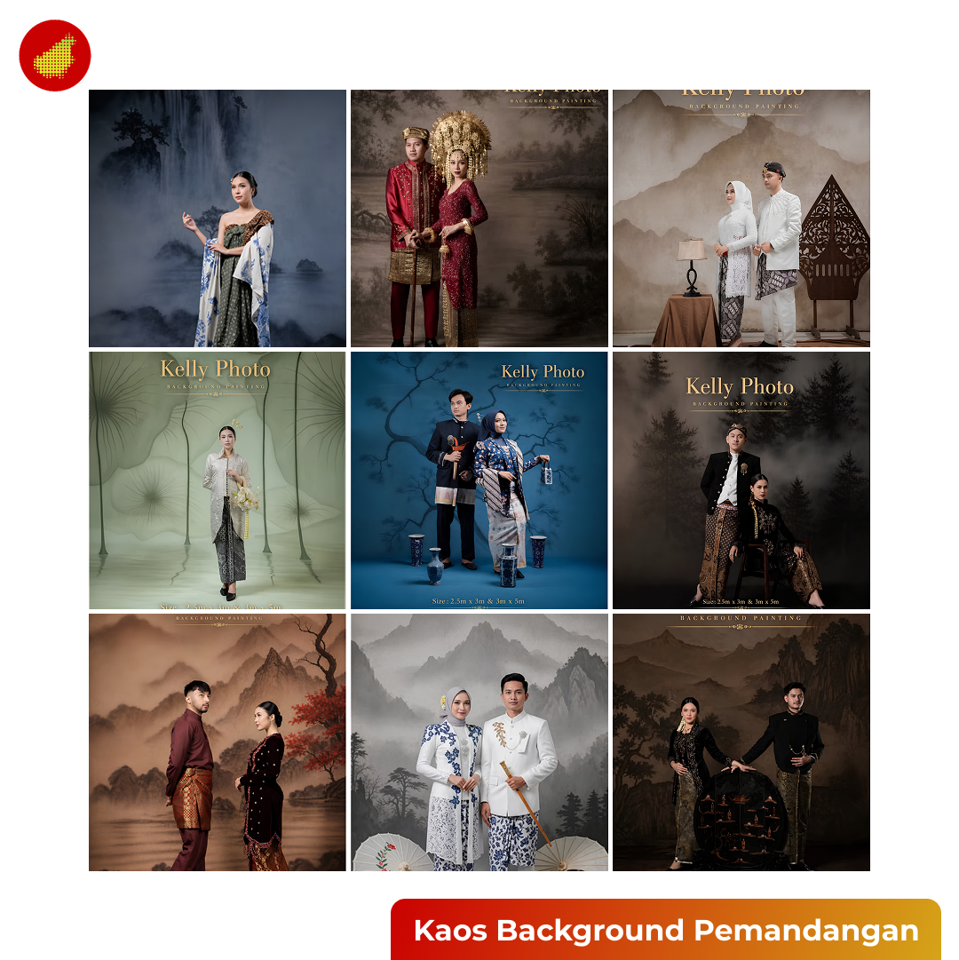 Kaos Background Studio Foto Pemandangan for Indoor Photo Studio