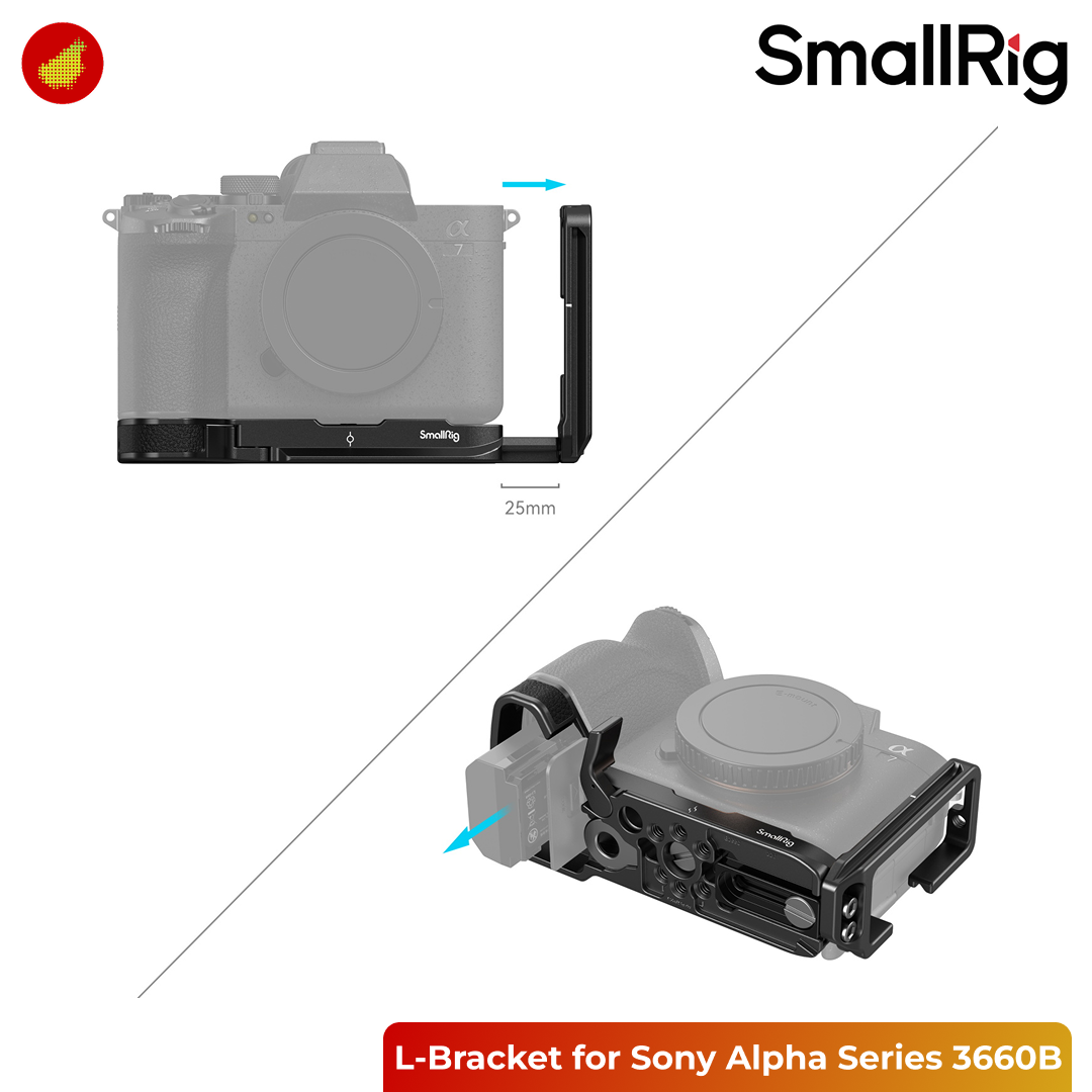 SmallRig L-Bracket for Sony Alpha 7 V / Alpha 7R V / Alpha 7 IV / Alpha 7S III / Alpha 1 / Alpha 7R IV - 3660B