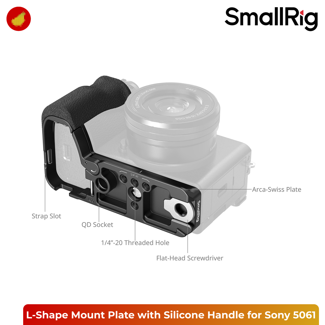 SmallRig L-Shape Mount Plate with Silicone Handle for Sony Alpha 6700