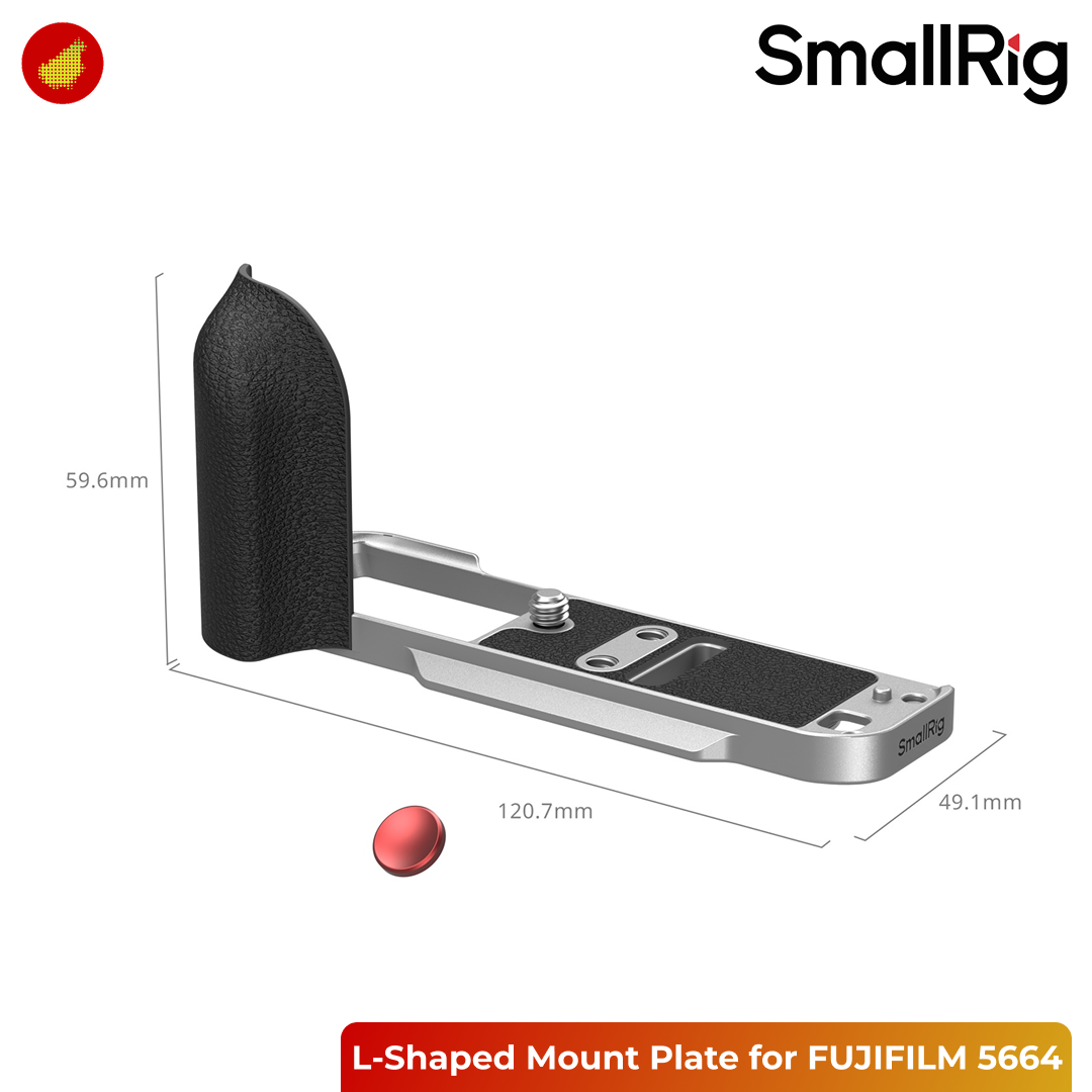 SmallRig L-Shaped Mount Plate with Silicone Handle for FUJIFILM X-T30 / X-T30 II / X-T30 III - Silver 5664