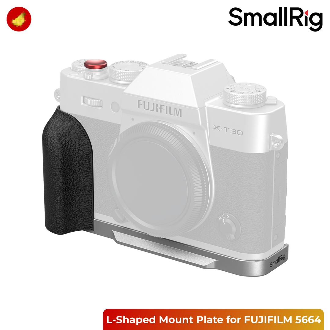SmallRig L-Shaped Mount Plate with Silicone Handle for FUJIFILM X-T30 / X-T30 II / X-T30 III - Silver 5664