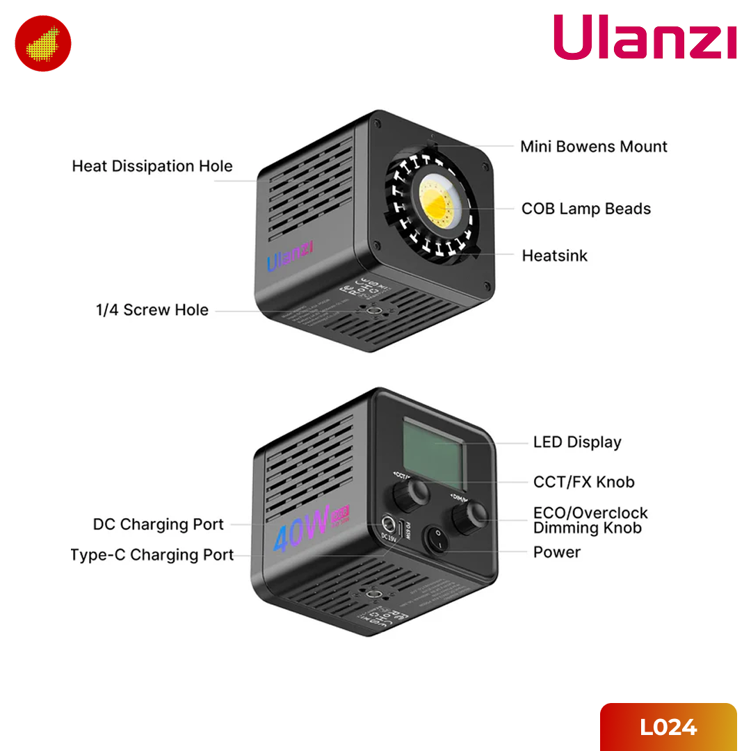 Ulanzi L024 RGB Portable LED Video Light 40W