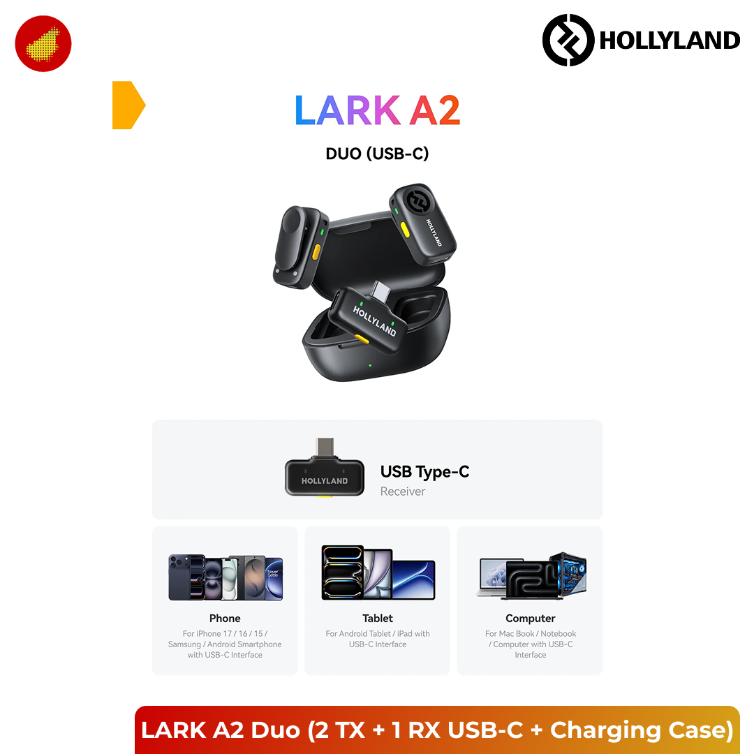 Hollyland LARK A2 Duo (2 TX + 1 RX USB-C + Charging Case)