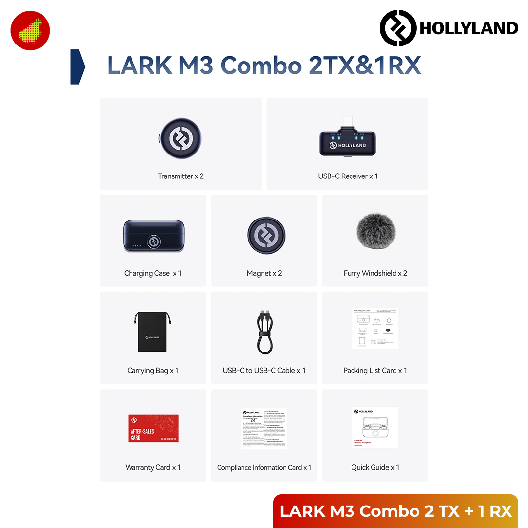 Hollyland LARK M3 Combo 2 TX + 1 RX USB-C