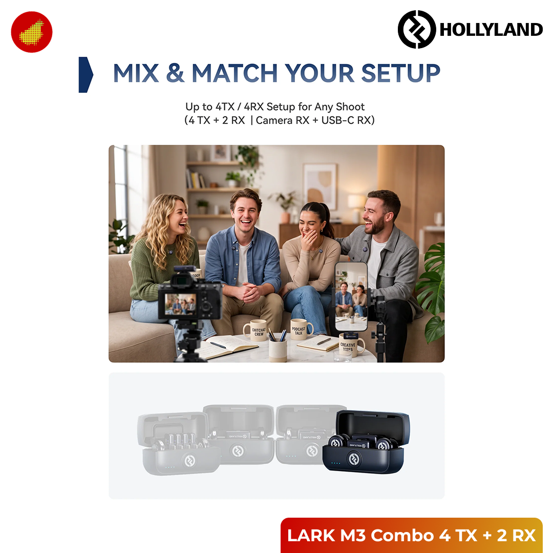 Hollyland LARK M3 Combo 4 TX + 2 RX USB-C & Camera