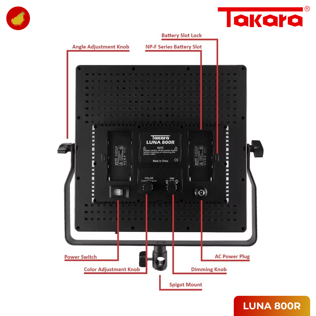 Takara LUNA 800R RGB Video Studio LED Light