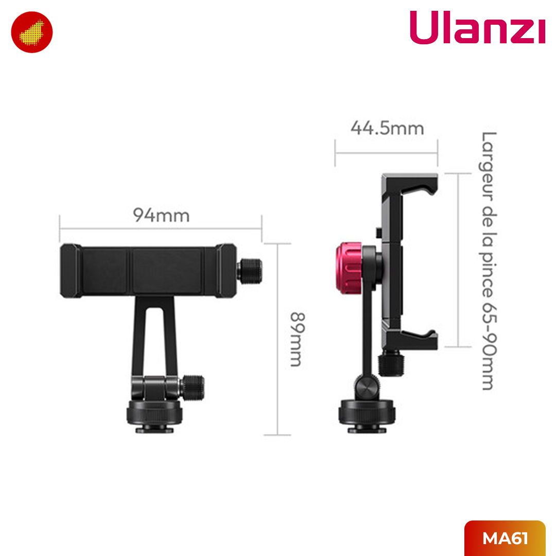 Ulanzi MA61 QuickClip Phone Clamp with Cold Shoe Mount