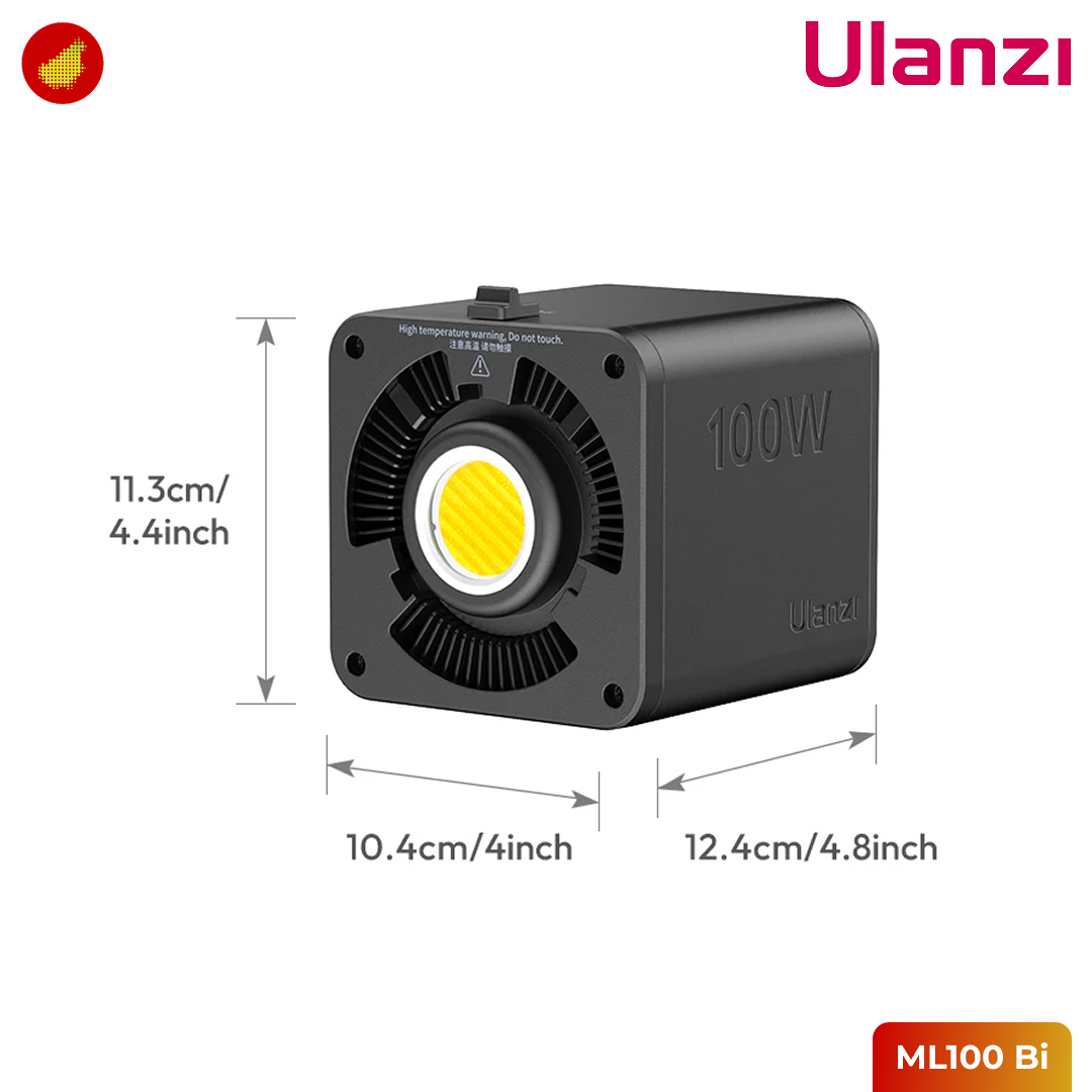 Ulanzi ML100 Bi Color/RGB COB Video Light with Built-In Battery 100W