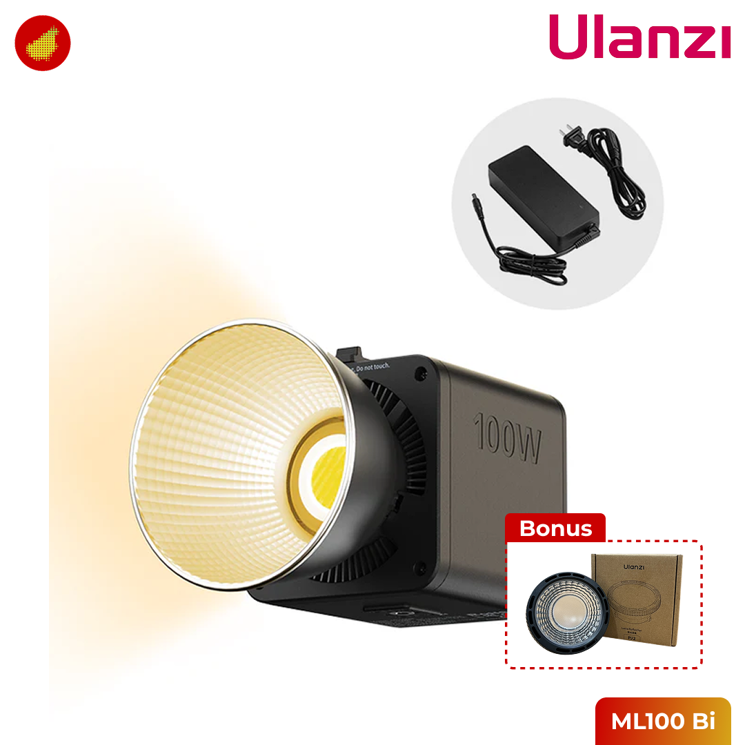 Ulanzi ML100 Bi Color/RGB COB Video Light with Built-In Battery 100W