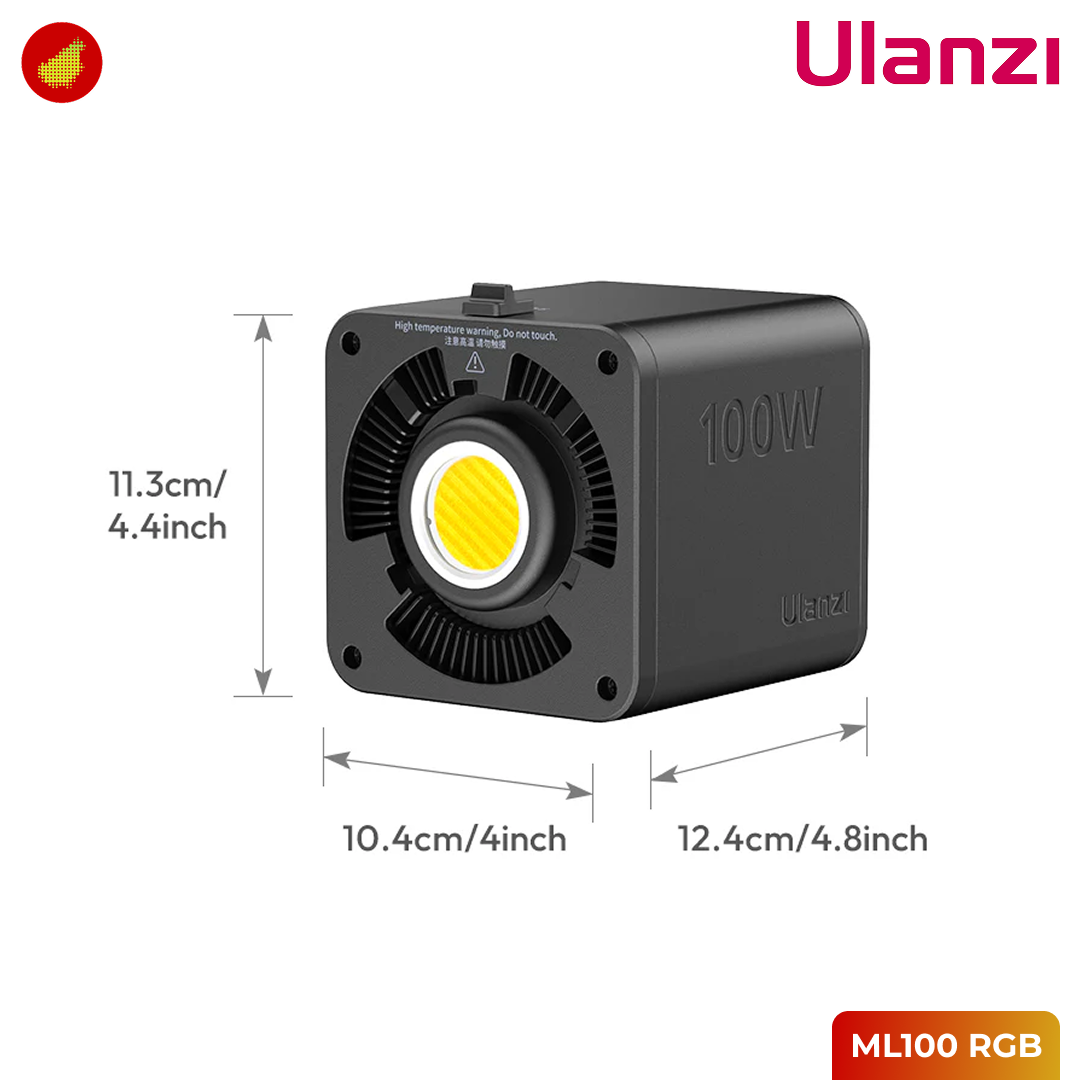 Ulanzi ML100 Bi Color/RGB COB Video Light with Built-In Battery 100W