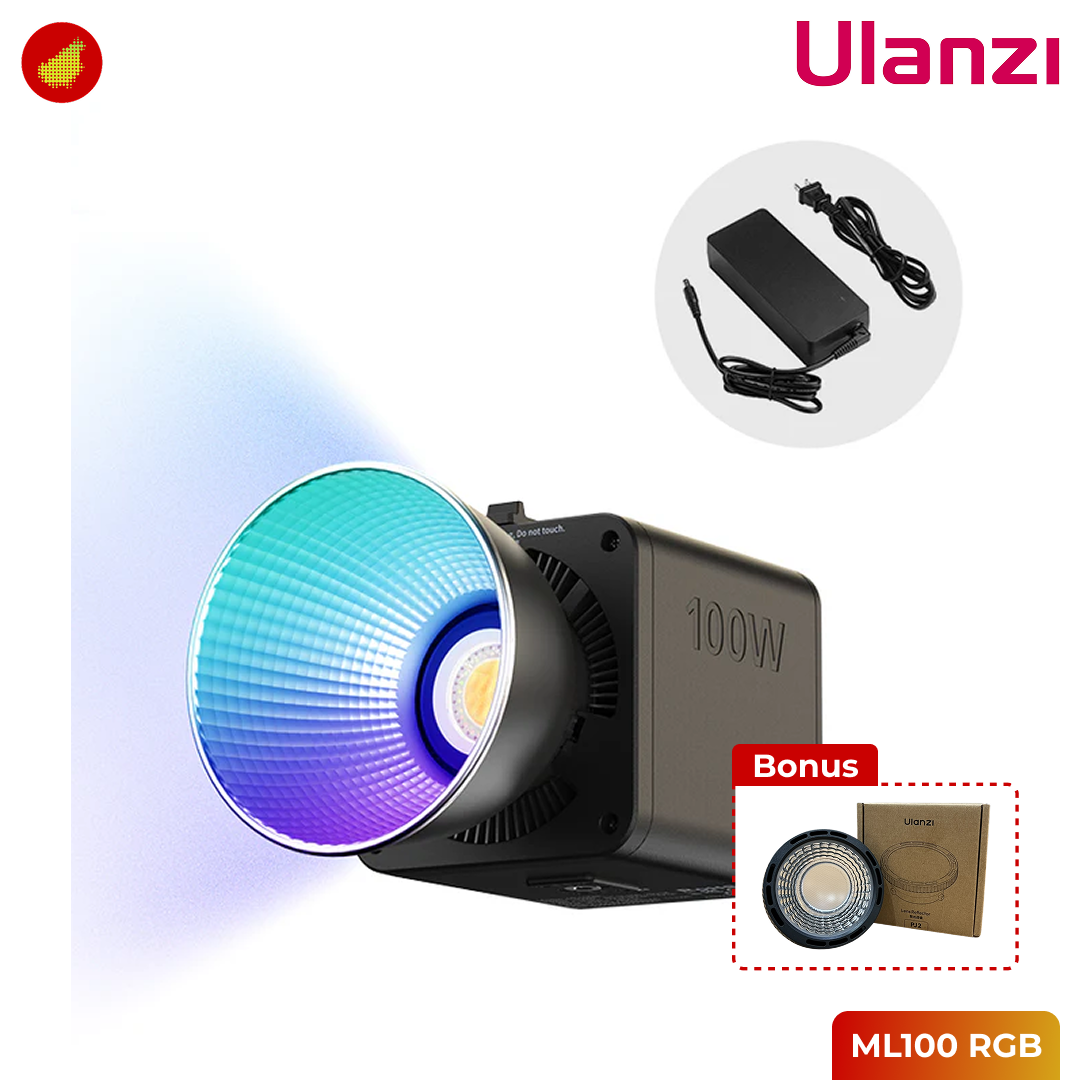 Ulanzi ML100 Bi Color/RGB COB Video Light with Built-In Battery 100W