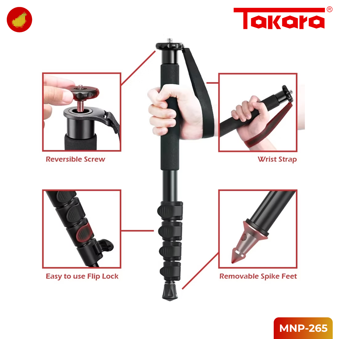 Takara MNP-265 Professional Monopod for Camera & Smartphone