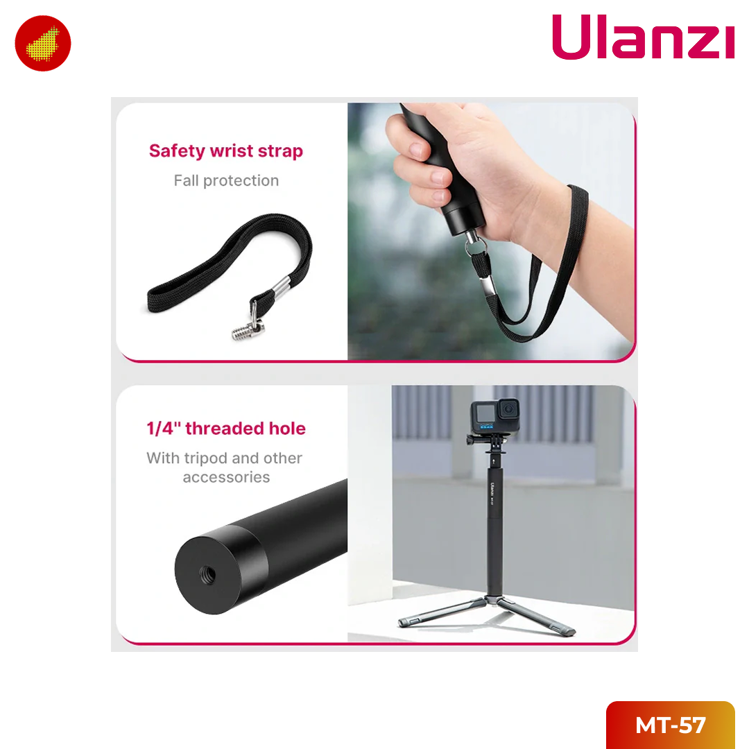 Ulanzi MT-57 Invisible Selfie Stick 81cm For Dji | Insta 360 | Gopro