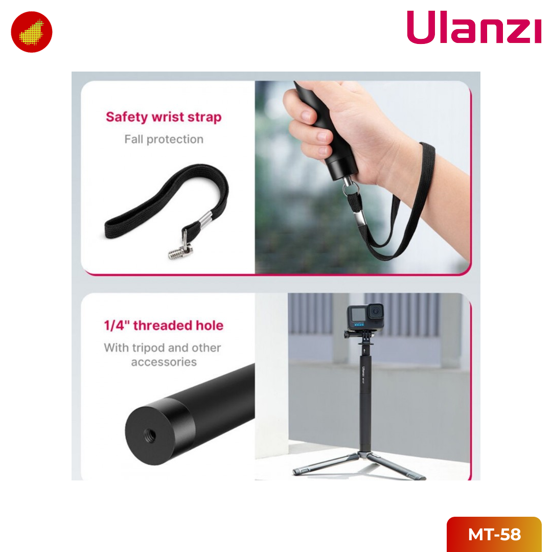 Ulanzi MT-58 Invisible Selfie Stick 121 cm for Insta360 DJI Gopro Action Camera