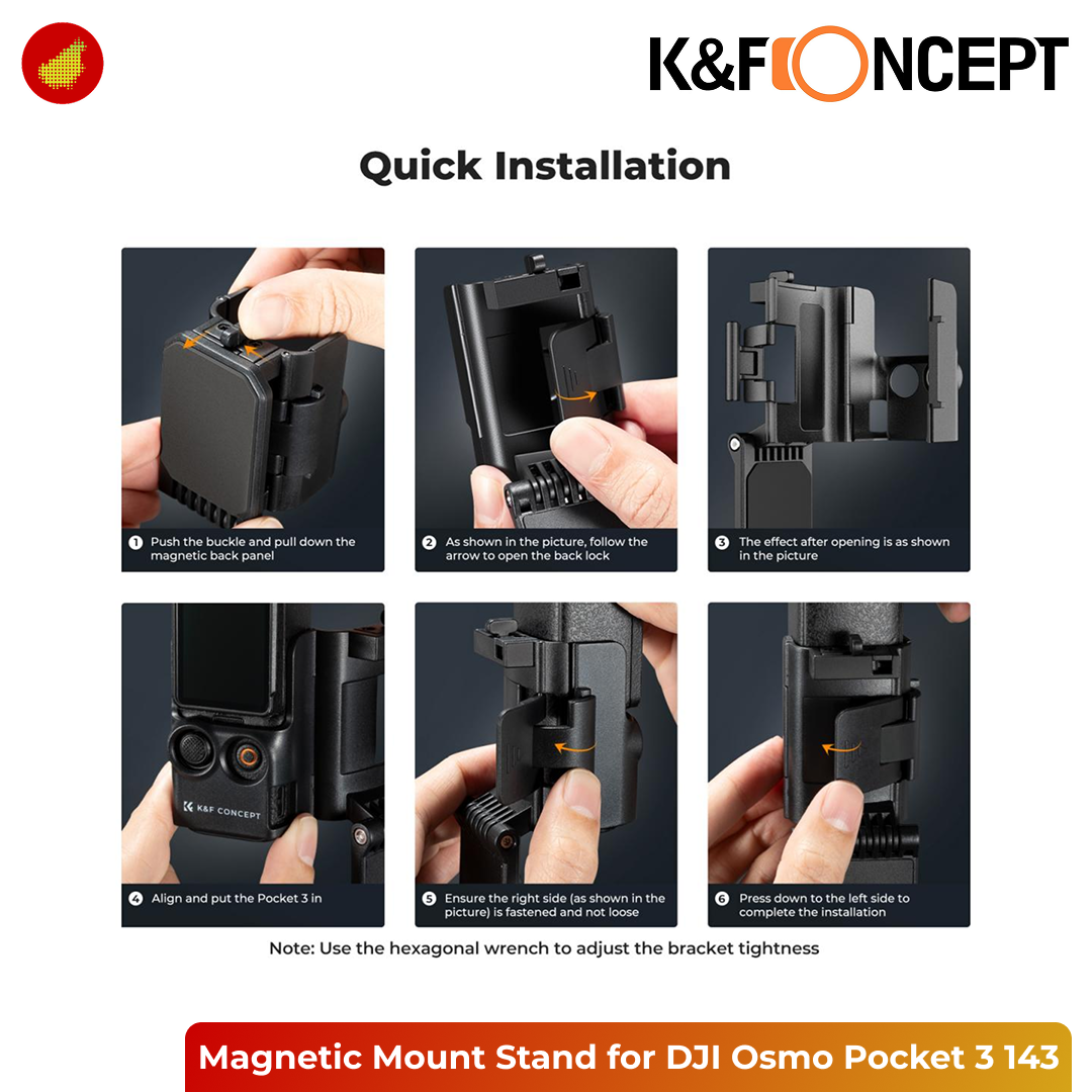 K&F Concept Magnetic Mount Stand for DJI Osmo Pocket 3 - KF31.143