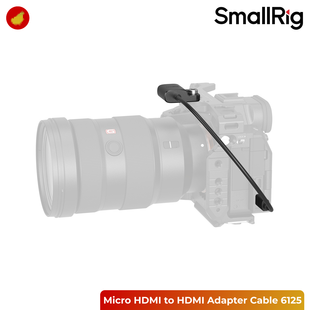 SmallRig Micro HDMI Type D Male to HDMI Type A Female Adapter Cable for Camera / Monitor - 35cm 6125