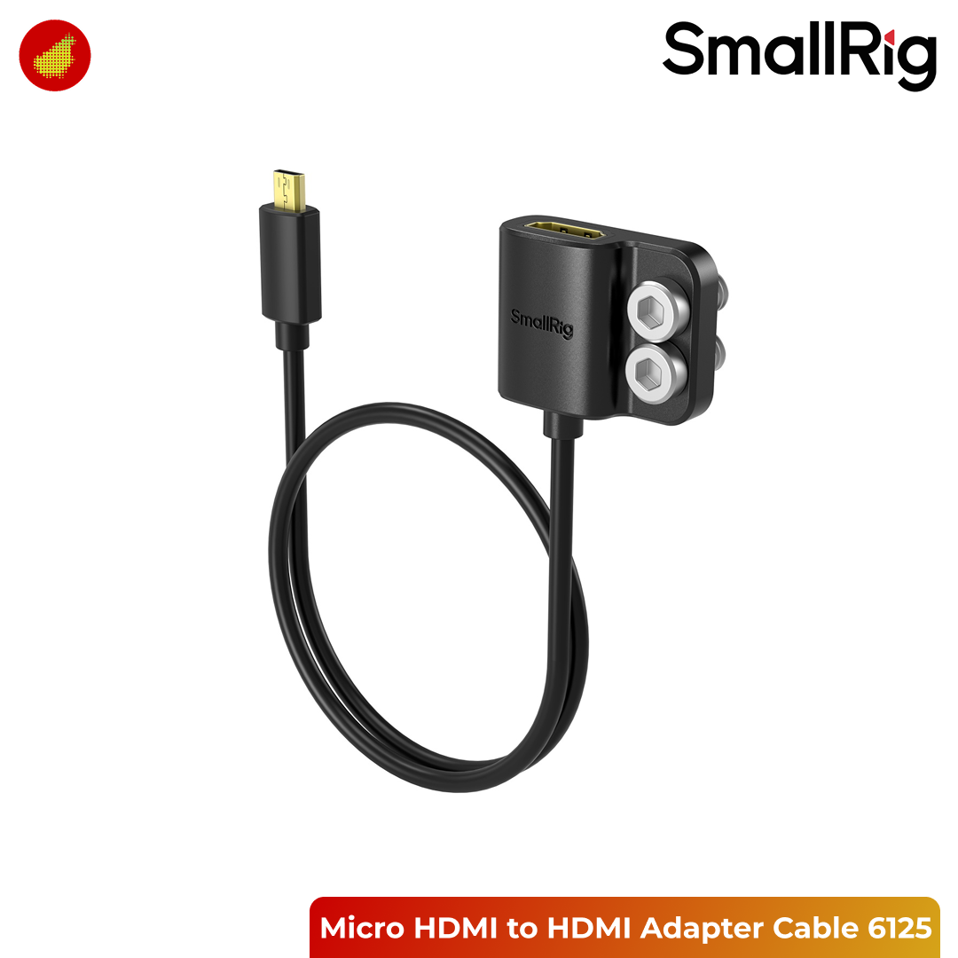 SmallRig Micro HDMI Type D Male to HDMI Type A Female Adapter Cable for Camera / Monitor - 35cm 6125