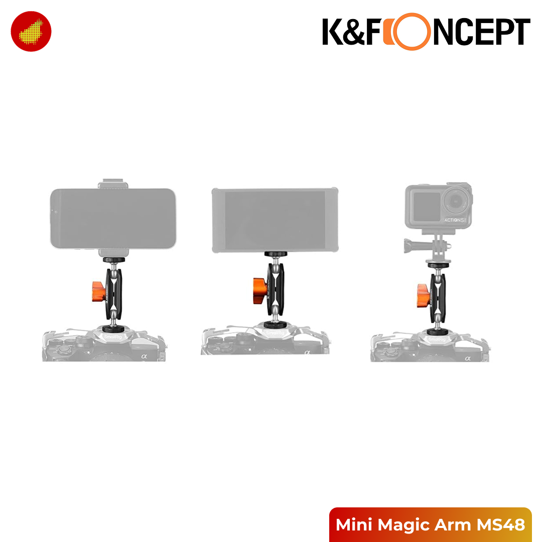 K&F Concept Dual Ball Heads Mini Magic Arm with 1/4