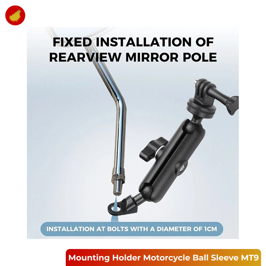 Mounting Holder Action Camera Motorcycle Bike Ball Sleeve Rearview Mirror Style - MT9
