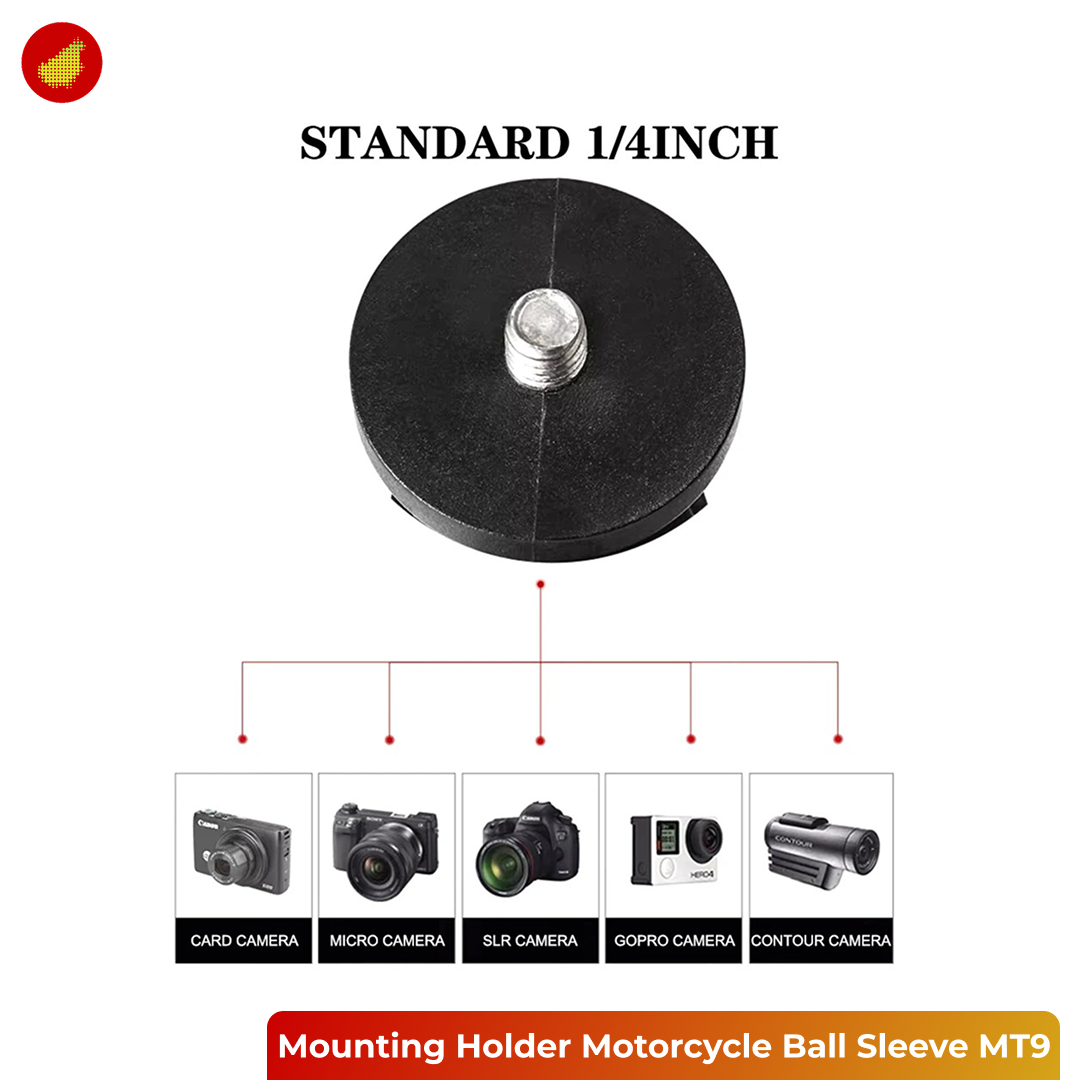Mounting Holder Action Camera Motorcycle Bike Ball Sleeve Rearview Mirror Style - MT9