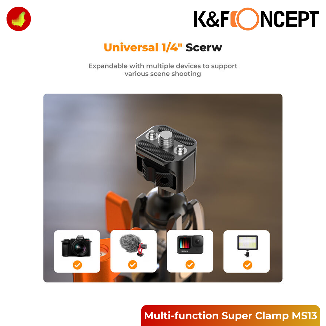 K&F Concept Multi-function Super Clamp with Ball Head Magic Arm MS13 - KF31.083