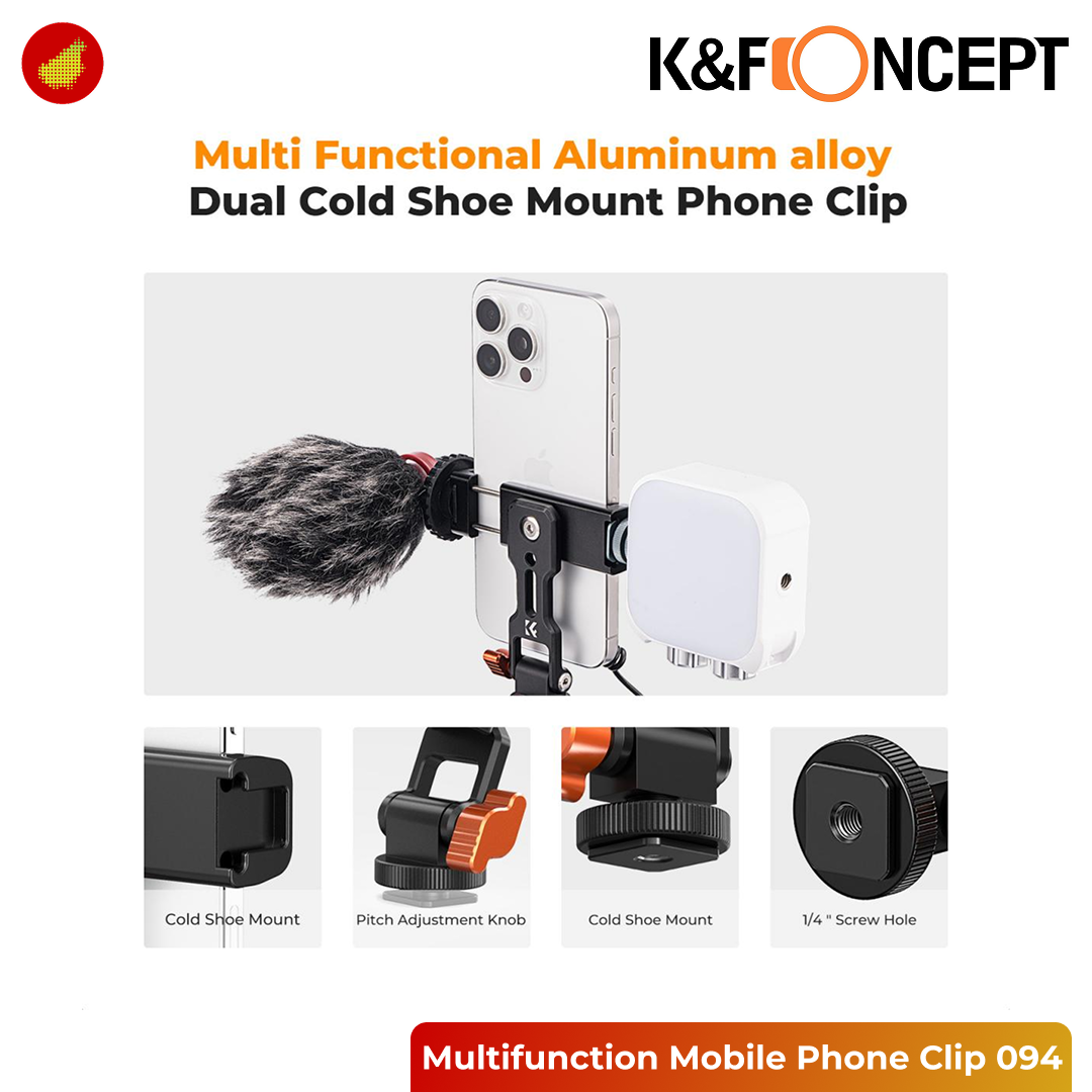 K&F Concept Multifunction Mobile Phone Clip Tripod Mount - KF31.094
