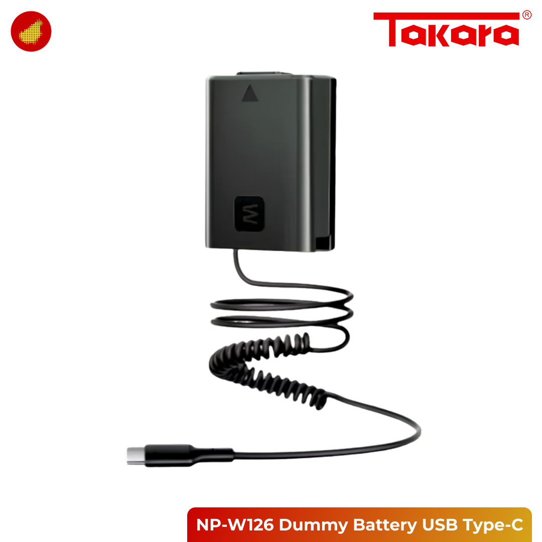 Takara Dummy Battery USB Type-C - NP-FW50 | NP-FZ100 | LP-E6 | NP-W126